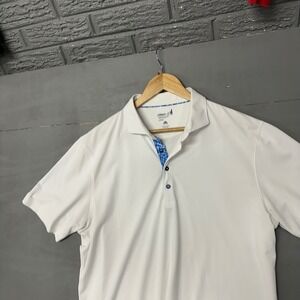 Johnnie O Performance Polo Shirt White UPF 50 Sun Protection Mens Large